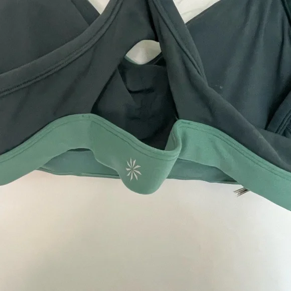 Athleta Green Criss-Cross Sports Bra - Picture 3 of 5